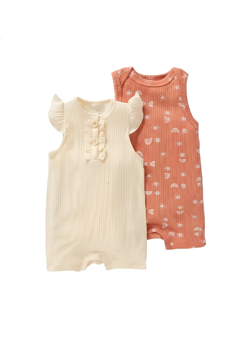 Bambimici Athena 2- Piece Sleeveless Rainbow Print Baby BodySuit - Multicolor - Image 1