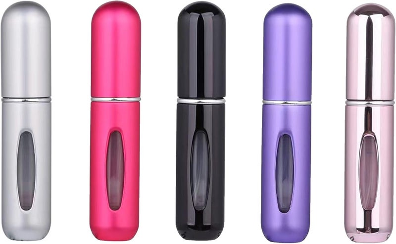 Generic Portable Mini Refillable Perfume Atomizer Bottle, Refillable Perfume Spray, Atomizer Perfume Bottle, Scent Pump Case for Traveling and Outgoing, 5ml Multicolor Perfume Spray(5pcs) 