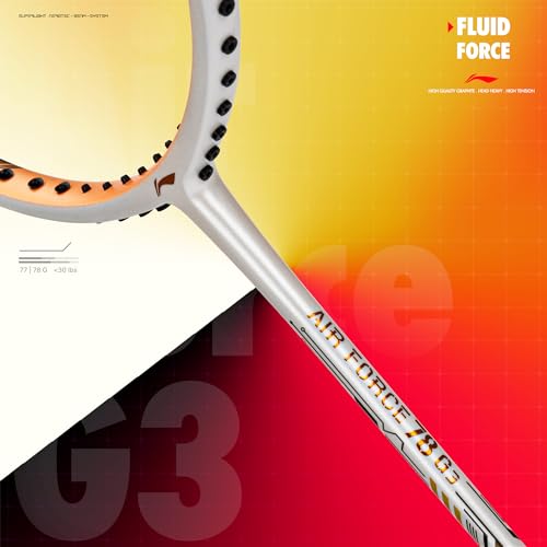 Li-Ning Air-Force G3 Carbon Fibre Badminton Racket for Adults | Premium Shuttle Racquet with Protective Full Cover | Expertly Strung for Maximum Power (White/Light Orange/Black) - Image 4