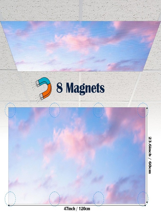 Kittmip 6 Pieces Fluorescent Light Covers with 48 Magnets Decorative Magnetic Light Filters for Ceiling Lights Classroom Office Kitchen Decoration (Dusk) - Image 2