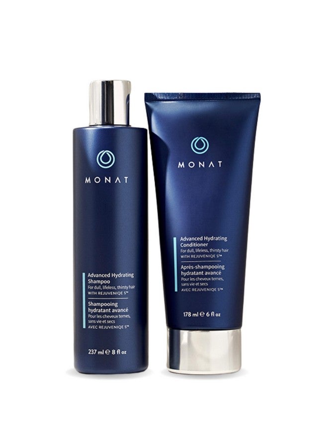 monat Advanced Hydration Shampoo And Conditioner Set Infused With Rejuveniqe For Dry Fine To Medium Hair - Moisturizes & Strengths - Sulfate-Free, Paraben-Free, Frizz-Reducing - 8 Fl. Oz. & 6 Fl. Oz. - Image 1