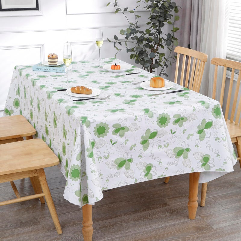 Walrus Heavy Duty Vinyl Tablecloth with Flannel Backing Waterproof Oil-Proof Plastic Table Cloth Stain-Resistant Wipeable Rectangle or Square Table Cover for Indoor and Outdoor (Floral and Leaf,54x54 Inch) - Image 2