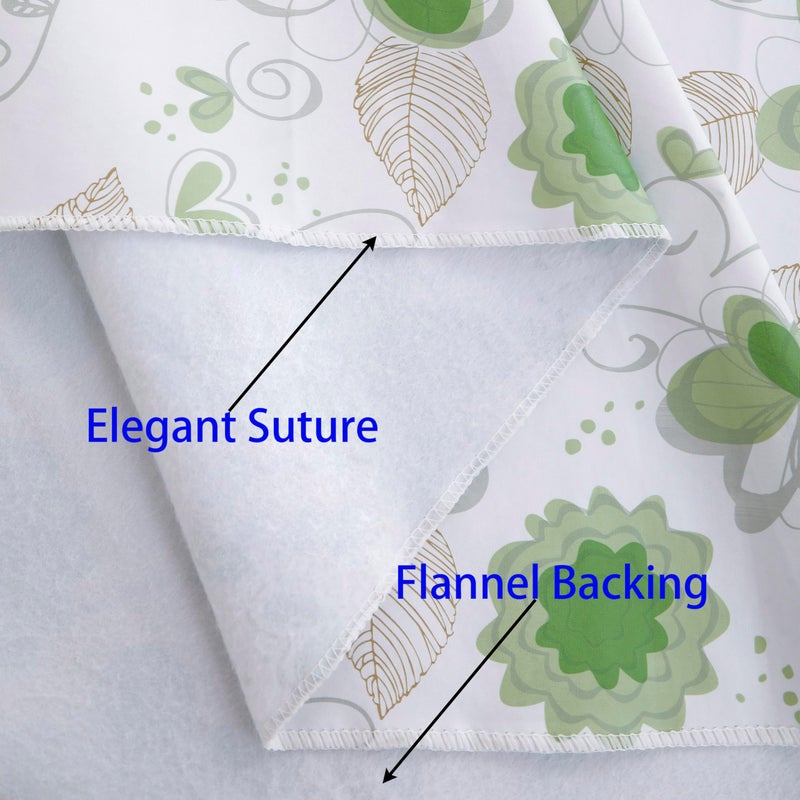 Walrus Heavy Duty Vinyl Tablecloth with Flannel Backing Waterproof Oil-Proof Plastic Table Cloth Stain-Resistant Wipeable Rectangle or Square Table Cover for Indoor and Outdoor (Floral and Leaf,54x54 Inch) - Image 4