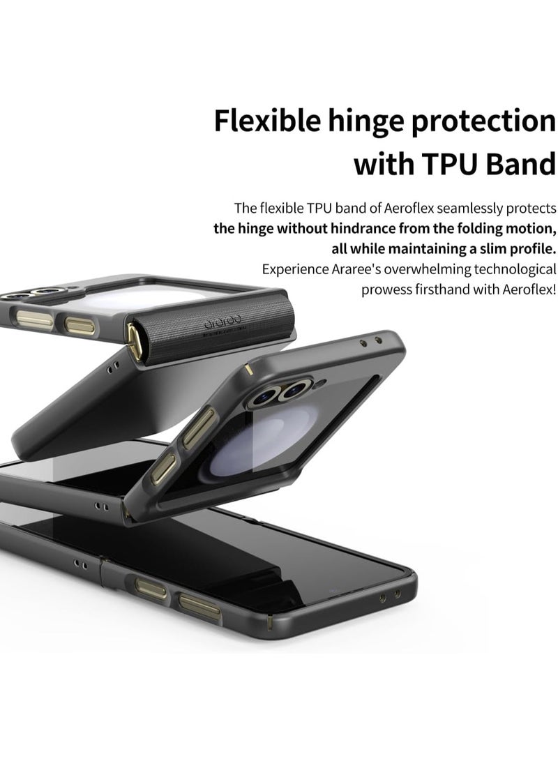 araree Aero Flex Samsung Galaxy Z Flip 6 Case Hinge Protection Protective Slim Cover Protective Body PC with Hinge Protector TPU Compatible with Samsung Galaxy Z Flip 6 5G - Black - Image 2