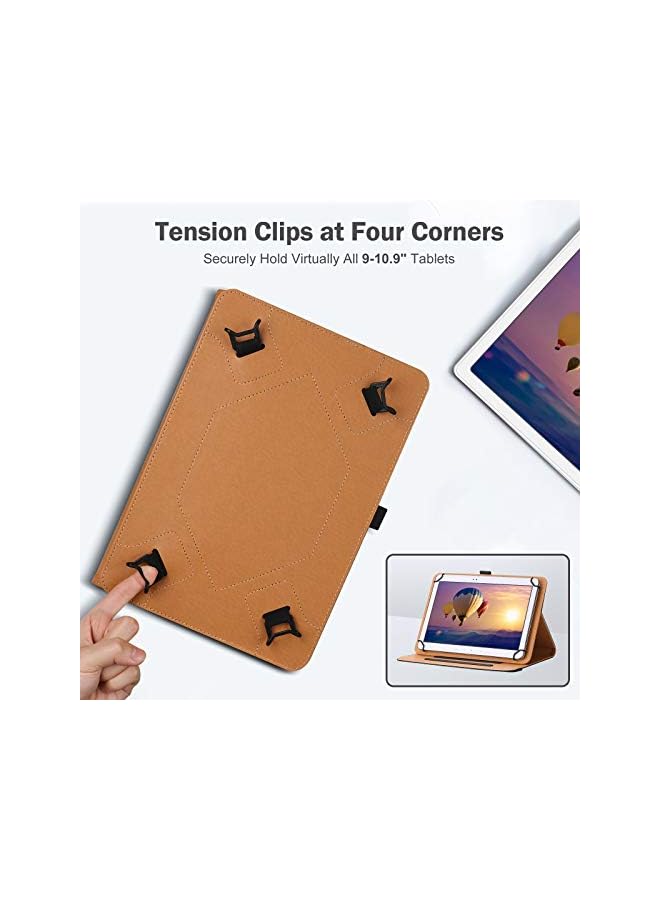 Procases 9-10.9 Inch Universal Tablet Case, Pu Leather Stand Folio Universal Protective Cover For 9"-10.9" Tablet, With Elastic Adjustable Band And Pencil Holder –Black - Image 2