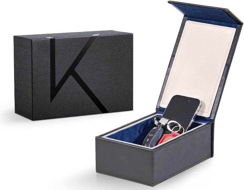 KENARK KK7-DB Faraday Protector Box, Signal Shielding, Anti-Theft Car Key & RFID Blocker for Vehicles - Compact Design (Azure-Black) - Image 1