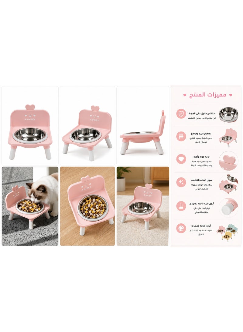 Elevated Pet Feeding Bowl – Raised Stainless Steel Food & Water Bowl with Removable Dish for Cats & Small Dogs - Image 2