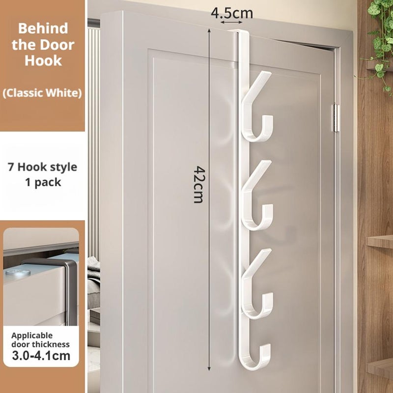 Vertical door-mounted coat hooks, carbon steel hooks, no drilling required, wall-mounted coat rack, strong and traceless, bedroom storage. - Image 4