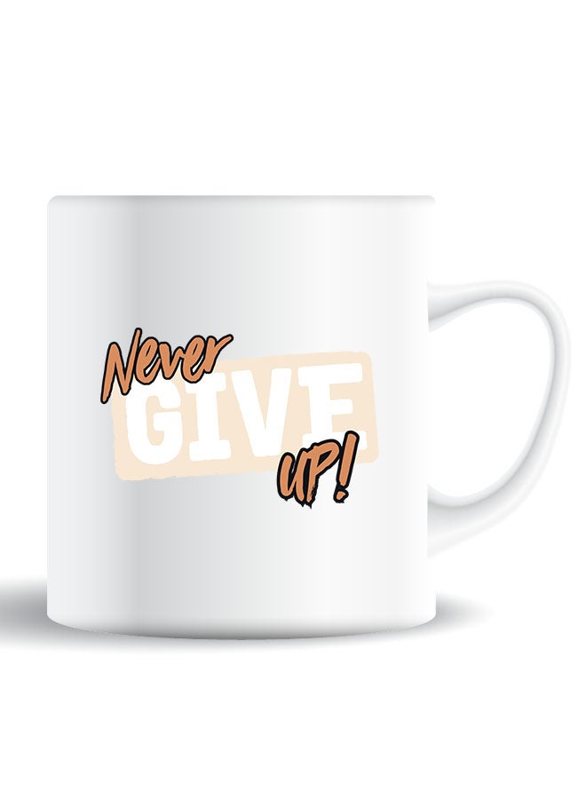Theodor Premium Quality Two Sided Printed Coffee Mug Tea Cup Never Give Up For Home Office, Kids Men Women - Image 1
