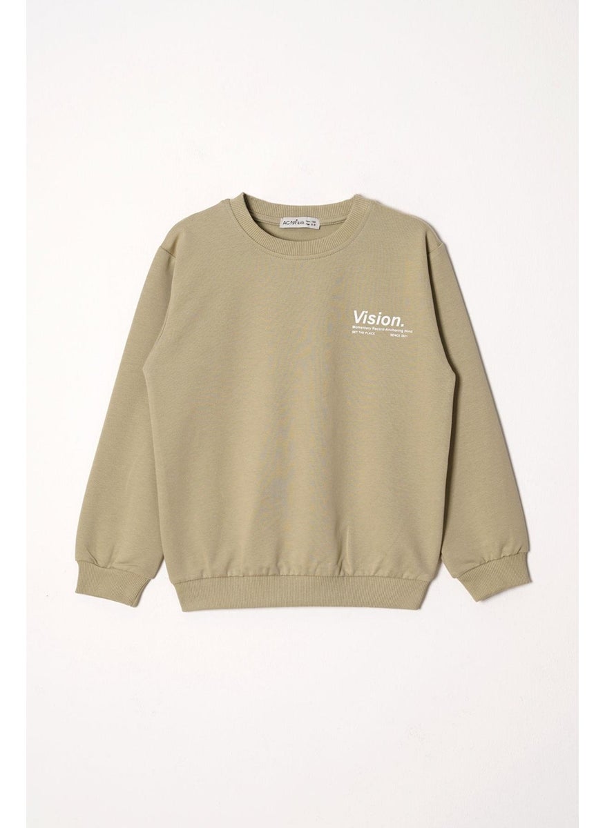 Zepkids - Vision Printed Boy Khaki Color Tracksuit - Image 1