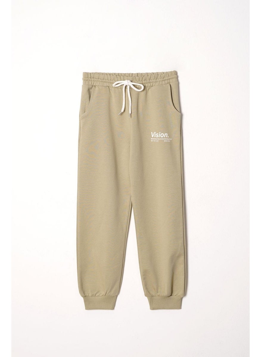 Zepkids - Vision Printed Boy Khaki Color Tracksuit - Image 1