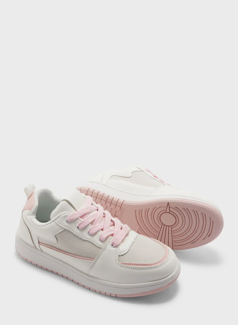 Ginger Texture And Trim Detail Sneaker