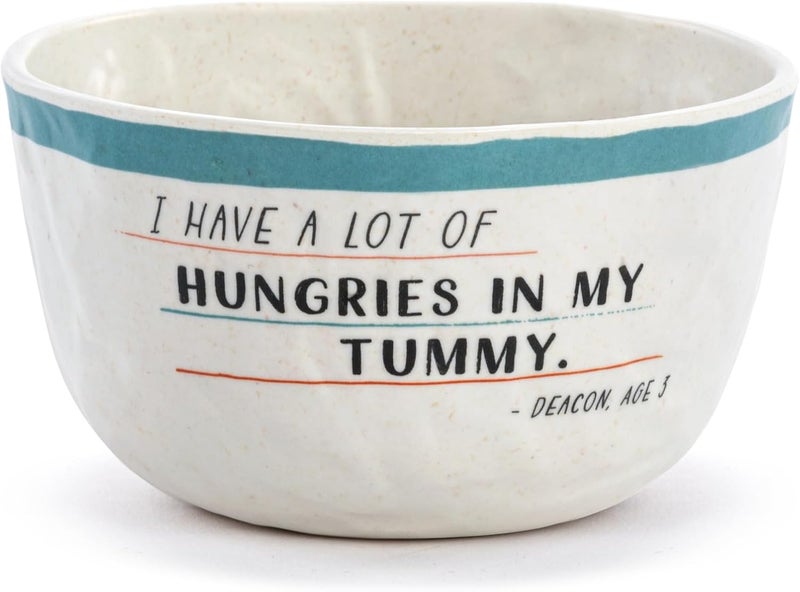 DEMDACO وعاء شوربة سلطة حبوب يومية مزخرف من DEMDACO 45 بوصة ميلامين جائع في بطني - Image 1