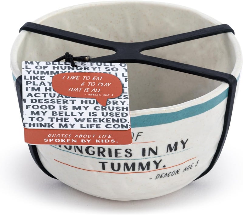 DEMDACO وعاء شوربة سلطة حبوب يومية مزخرف من DEMDACO 45 بوصة ميلامين جائع في بطني - Image 4