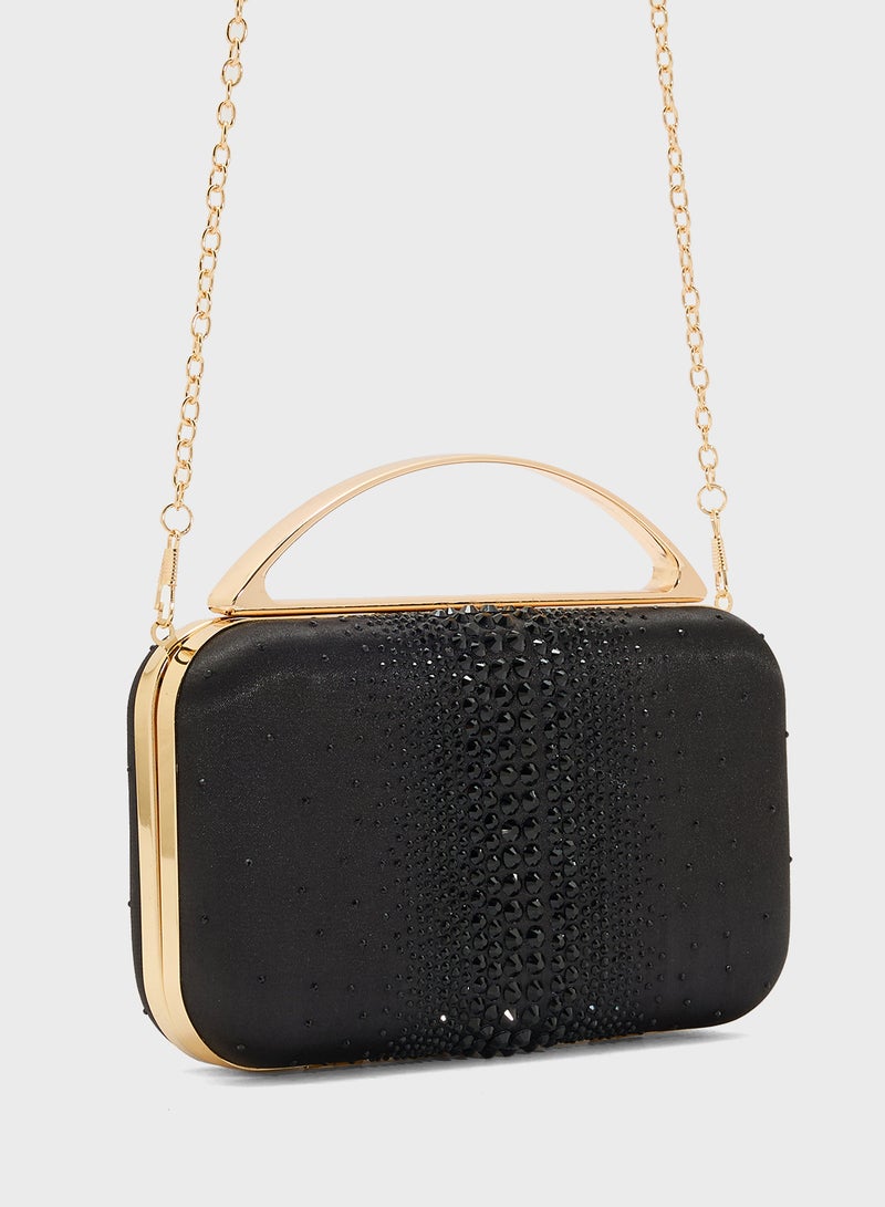 Ella Limited Edition Diamante Clutch With Metal Handle  - Image 3