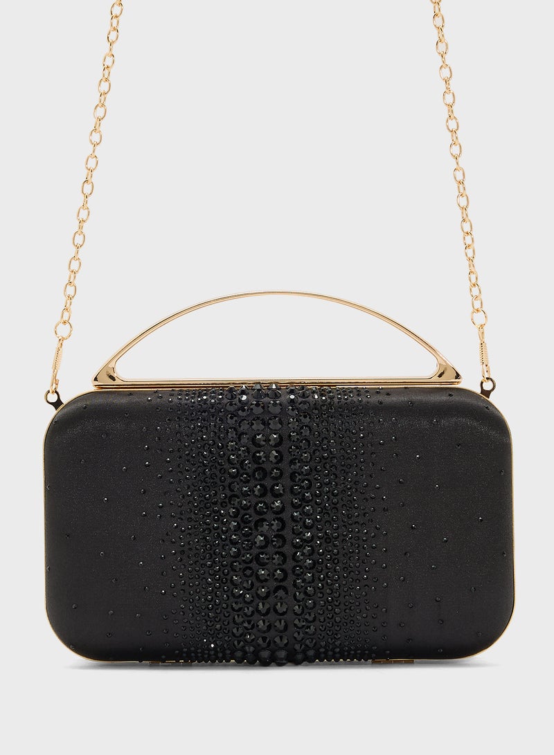 Ella Limited Edition Diamante Clutch With Metal Handle  - Image 1
