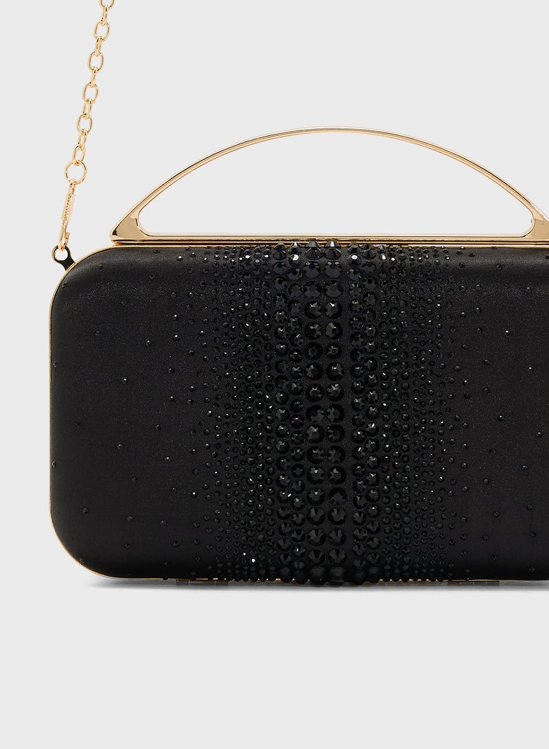 Ella Limited Edition Diamante Clutch With Metal Handle  - Image 4