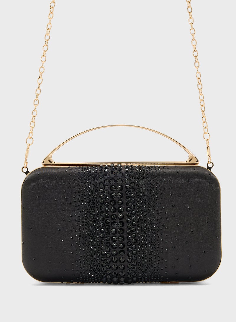 Ella Limited Edition Diamante Clutch With Metal Handle  - Image 2