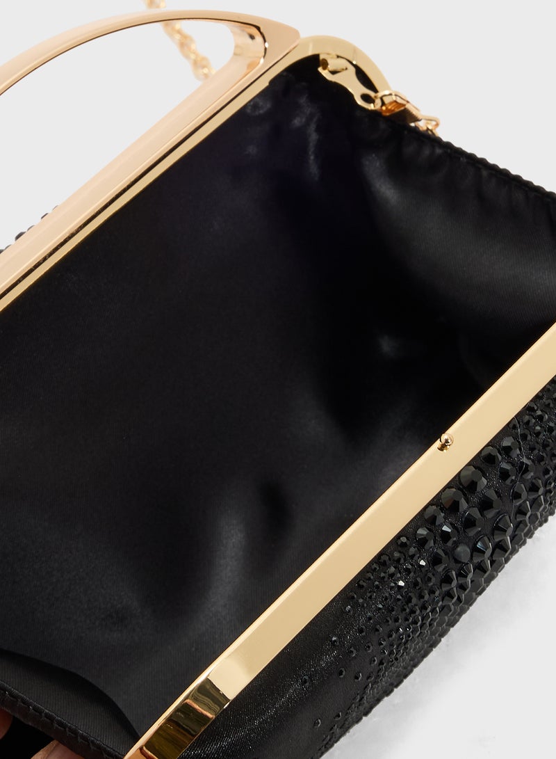 Ella Limited Edition Diamante Clutch With Metal Handle  - Image 5
