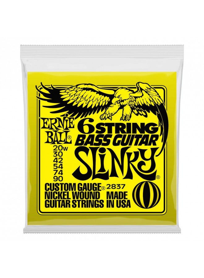 Ernie Ball Ernie Ball 6-String Short Scale Bass Slinky Nickel Wound Electric Guitar Strings, 20w-90 Gauge (P02837) 