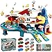 Juqic Toy Car Ramp Track Dinosaur Climbing Hills Railcar Colorful Vehicles Construction Play Set with 12 Mini Racer Cars and Track for Preschool Gifts Kids Ages 3 Years and Older Dinosaur Hill - Image 4
