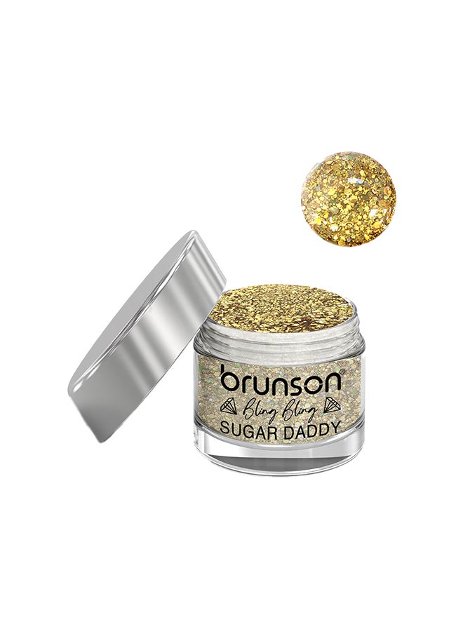 brunson Acrylic Nail Powder DIP And Buff System, Sugar Daddy Glittered 30ml BDDL03