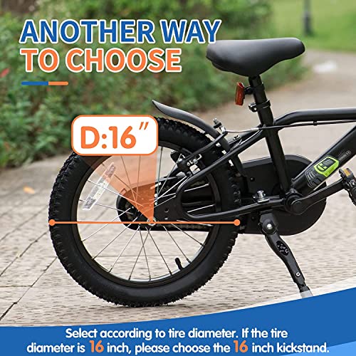LEICHTEN Bike Kickstand for 16-20 Inch Wheel Bicycle, Adjustable Bicycle Kickstand for Kids Bike, Center Mount Aluminum Alloy Kids Bikes Kickstand for Sports Bike, Mountain Bike, Road Bicycle (Black) - Image 3