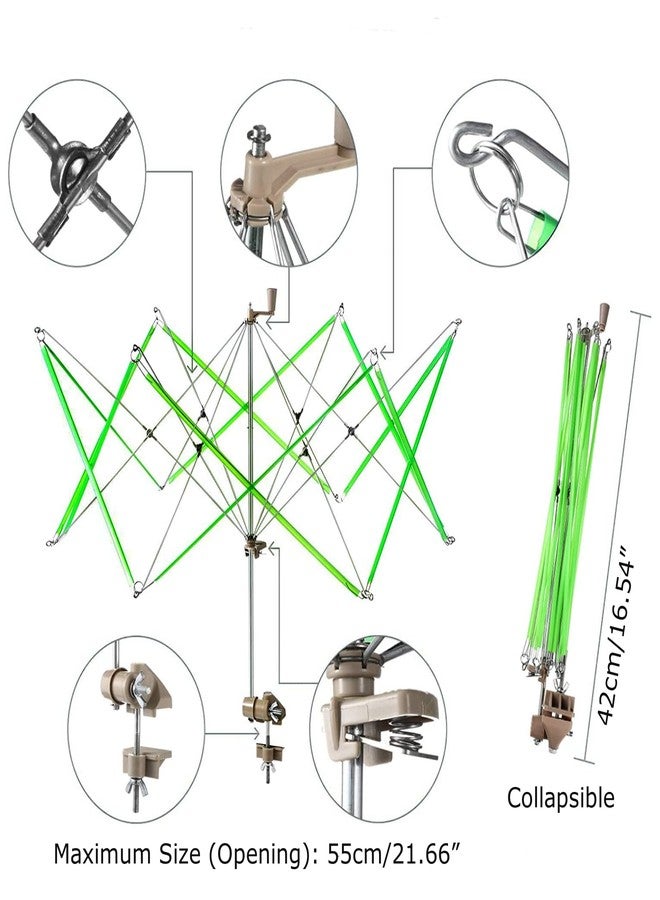 RRigo Yarn Swift Yarn Winder Yarn Ball Winder Knitting Yarn Holder for Skeins + 1 Pcs Scissors + 1PCS Adjustable Knitting Loop Crochet + 1PCS Crochet - Image 2