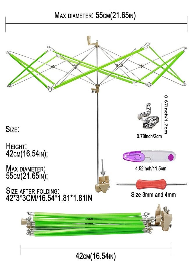 RRigo Yarn Swift Yarn Winder Yarn Ball Winder Knitting Yarn Holder for Skeins + 1 Pcs Scissors + 1PCS Adjustable Knitting Loop Crochet + 1PCS Crochet - Image 4
