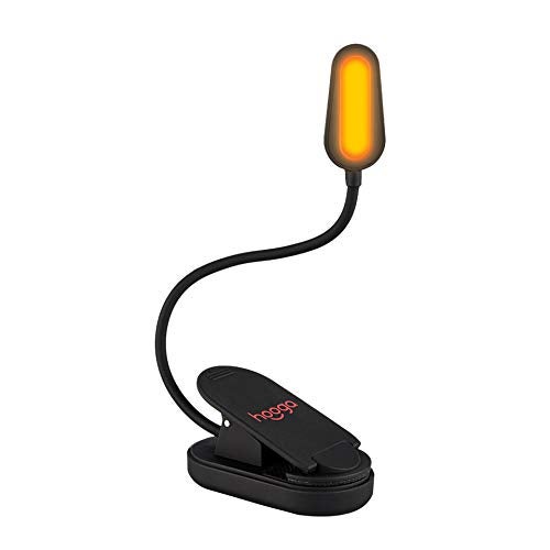 hooga Amber Book Light, Rechargeable Clip-On Blue Light Blocking LED Reading Light, 1600K Warm Eye Care for Bed, Students, Kids, Travel, Nursing, Studying - Image 1