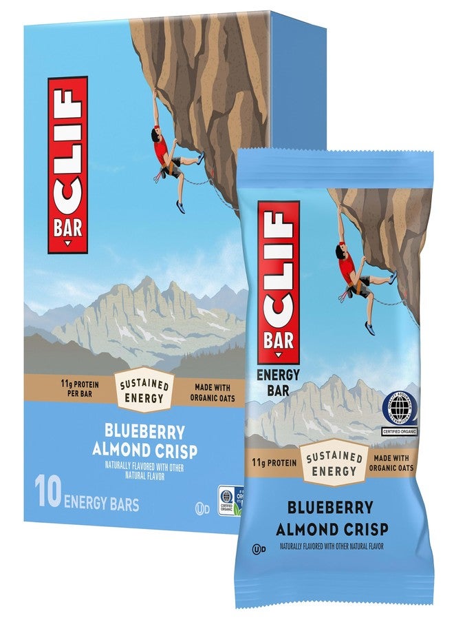 CLIF BAR - Energy Protein Bars - Blueberry Almond Crisp - Made with Organic Oats - Energy Bars - Non-GMO - (10 Pack) - Image 1