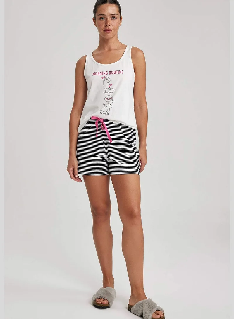 DeFacto 2 Pack Woman C Neck Short Sleeve Homewear Knitted Sets