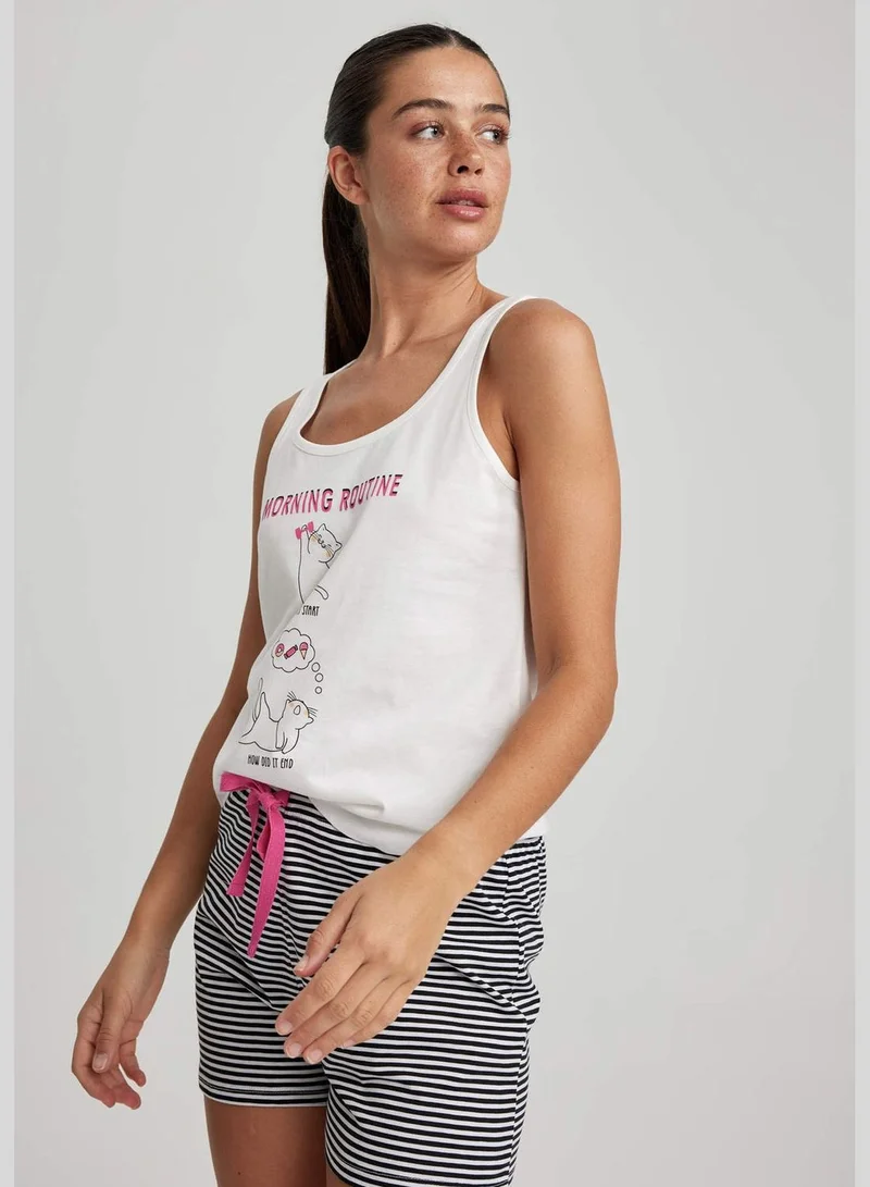 DeFacto 2 Pack Woman C Neck Short Sleeve Homewear Knitted Sets