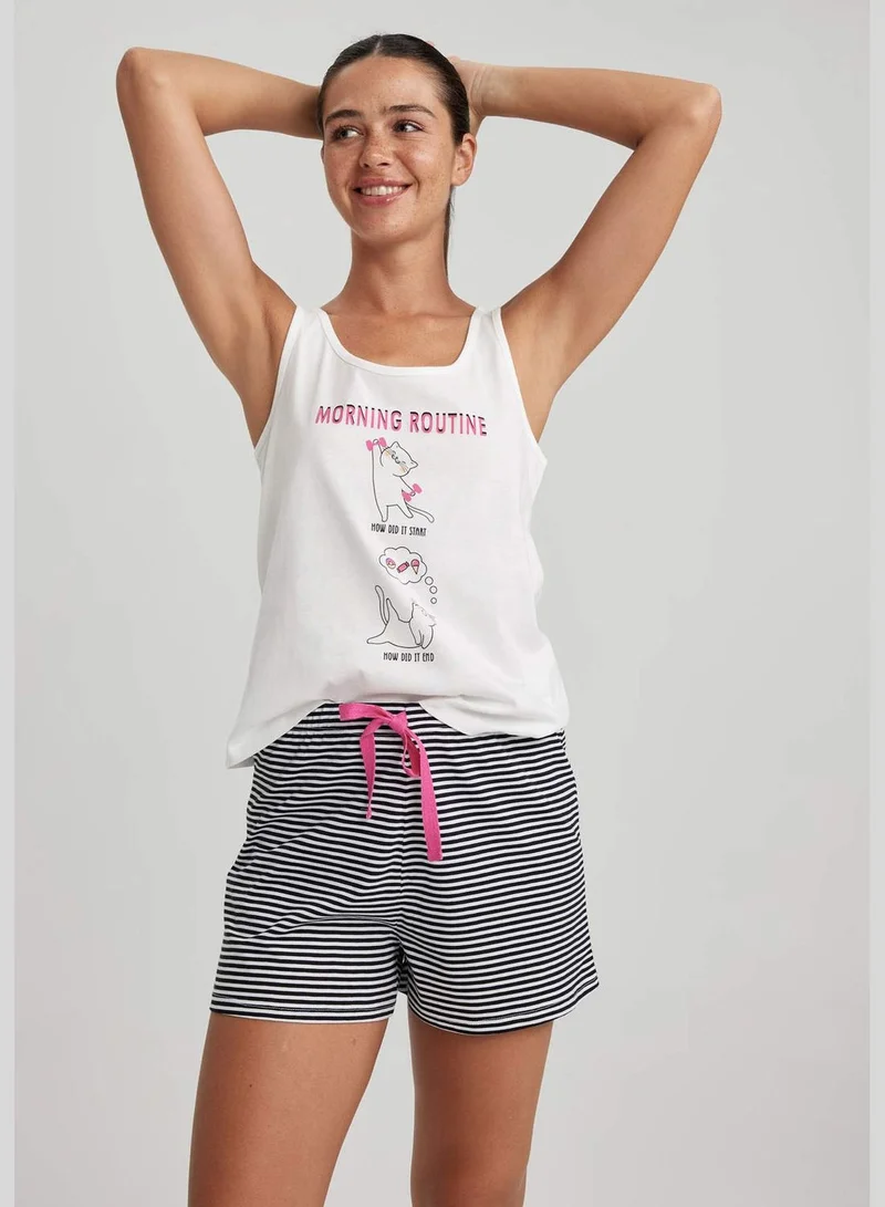 DeFacto 2 Pack Woman C Neck Short Sleeve Homewear Knitted Sets