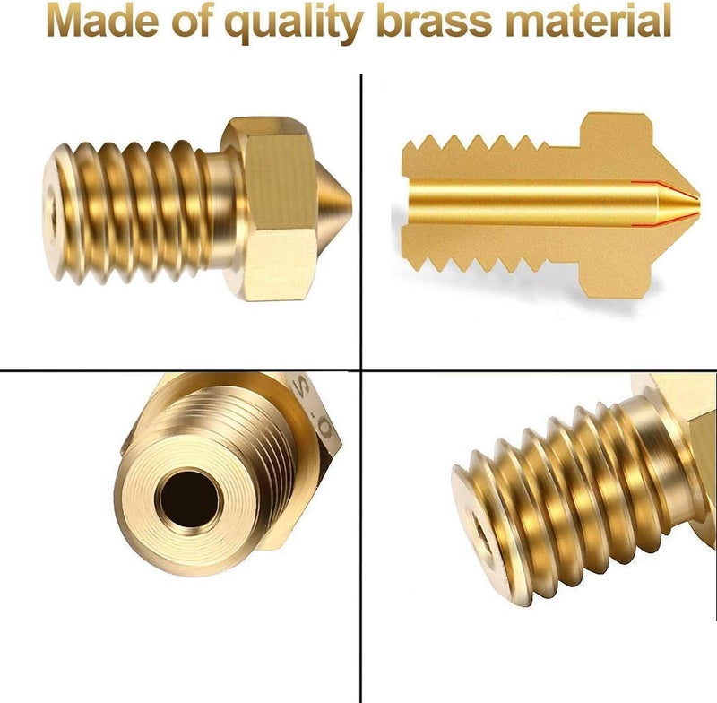 KASTWAVE Printer Nozzle AE 25 PCS 3D, 0.2/0.4/0.6/0.8/1.0 mm Hardened Steel Nozzle for ABS/PLA 3D Printer Makerbot Creality CR-10 (Gold) - Image 5