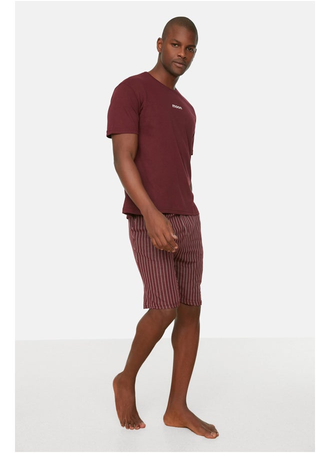 trendyol - Claret red moon printed Pajama Set - Image 1
