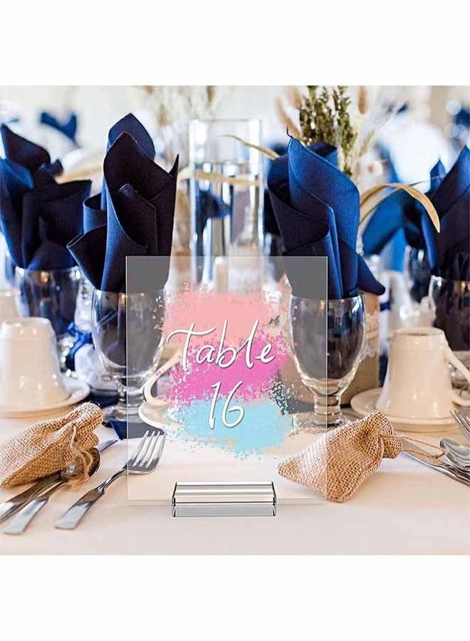 YJ 10pcs acrylic stand transparent position card holder, 50*30*10mm acrylic sign holder, table number holder card display stand, suitable for postcard photo wedding party event office business meeting - Image 5