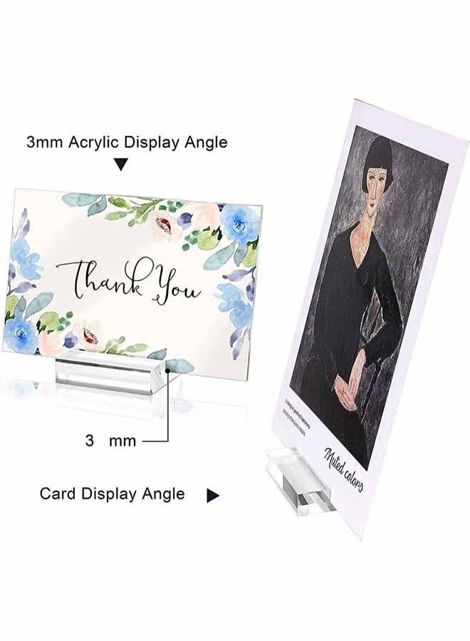 YJ 10pcs acrylic stand transparent position card holder, 50*30*10mm acrylic sign holder, table number holder card display stand, suitable for postcard photo wedding party event office business meeting - Image 3