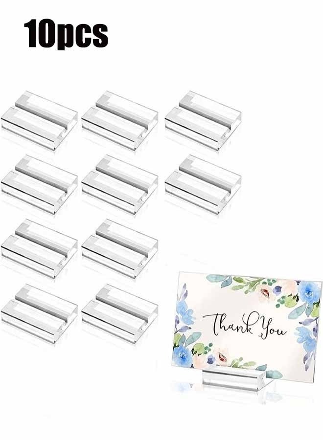 YJ 10pcs acrylic stand transparent position card holder, 50*30*10mm acrylic sign holder, table number holder card display stand, suitable for postcard photo wedding party event office business meeting - Image 1