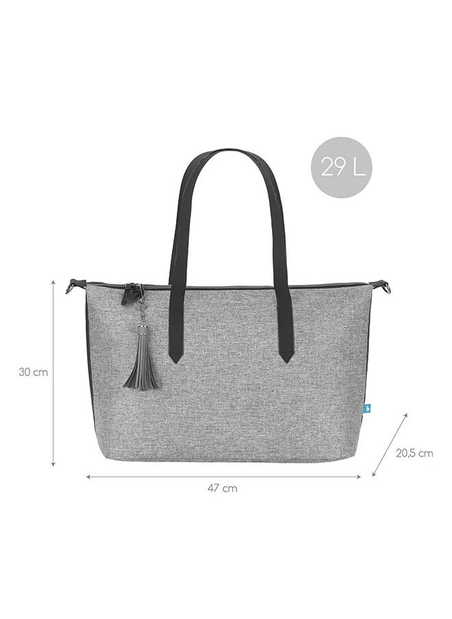 babymoov - Changing Bag Le Champ Elysees, Diaper Bag Tote For Mom Dad, Adjustable Storage, 29L Capacity, Smokey - Image 1