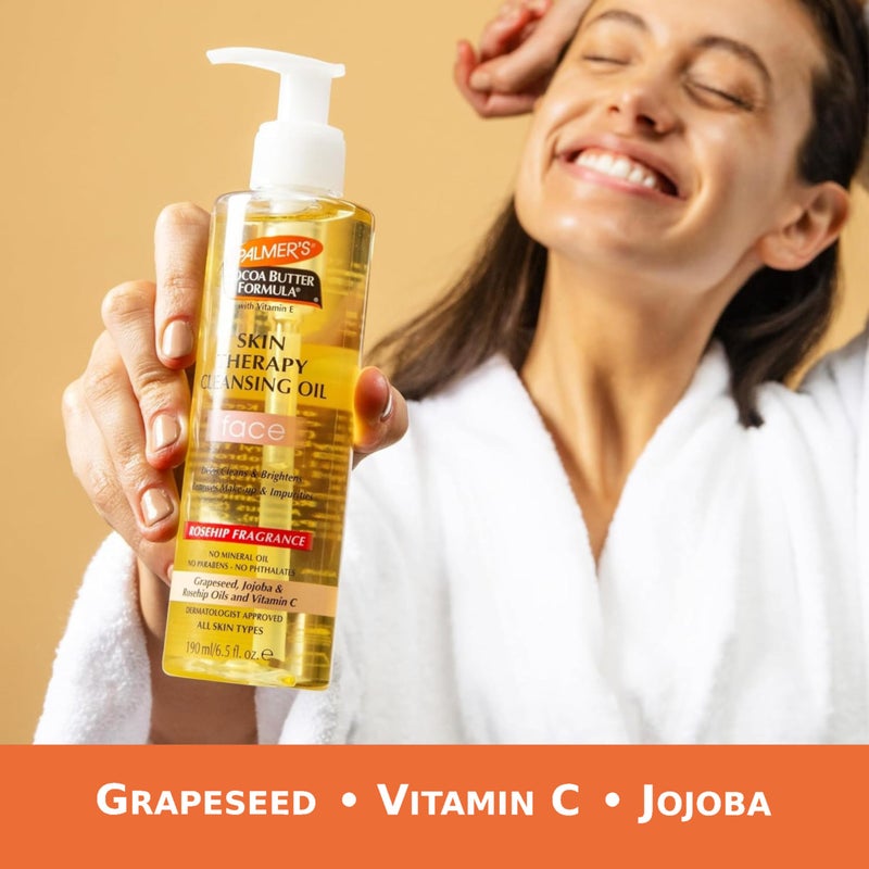 Palmer's Cocoa Butter Formula Skin Therapy Cleansing Oil for Face, Rosehip Fragrance, 6.5 Ounces (Pack of 6) - Image 2