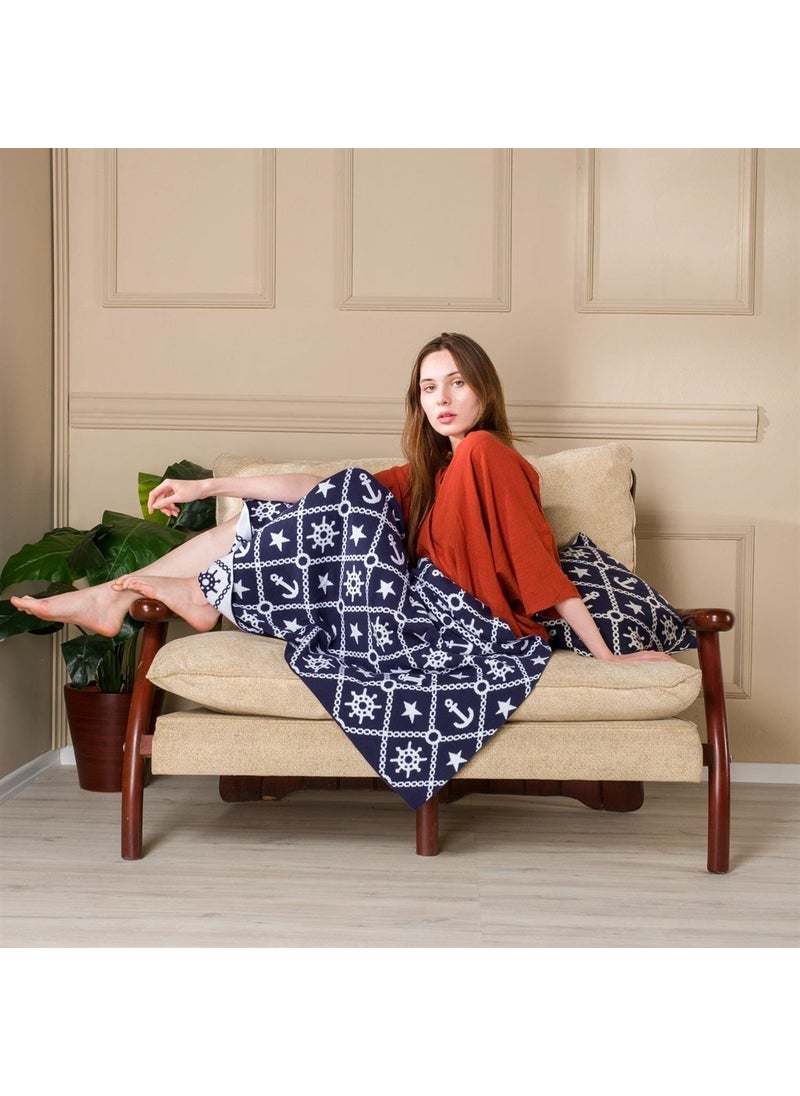 Miespiga Marine Pattern Knitwear Blanket Sofa Throw  - Image 1