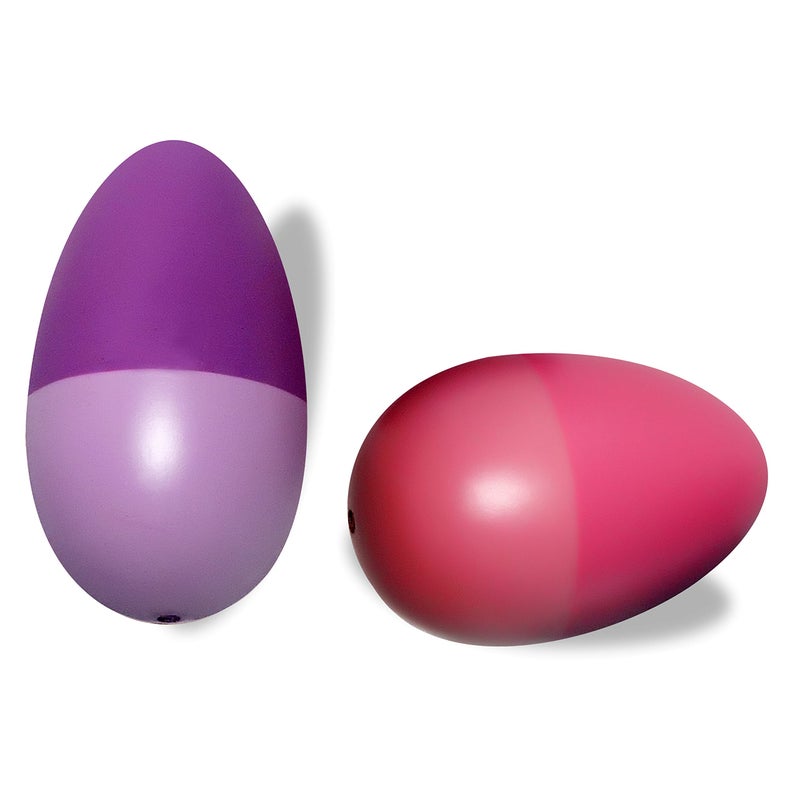 VParents Wooden Egg Shakers Rattle Non Toxic Organic for New Born Baby and Infants (0 Years+) (Pack of 2)(Purple Pink) - Image 1
