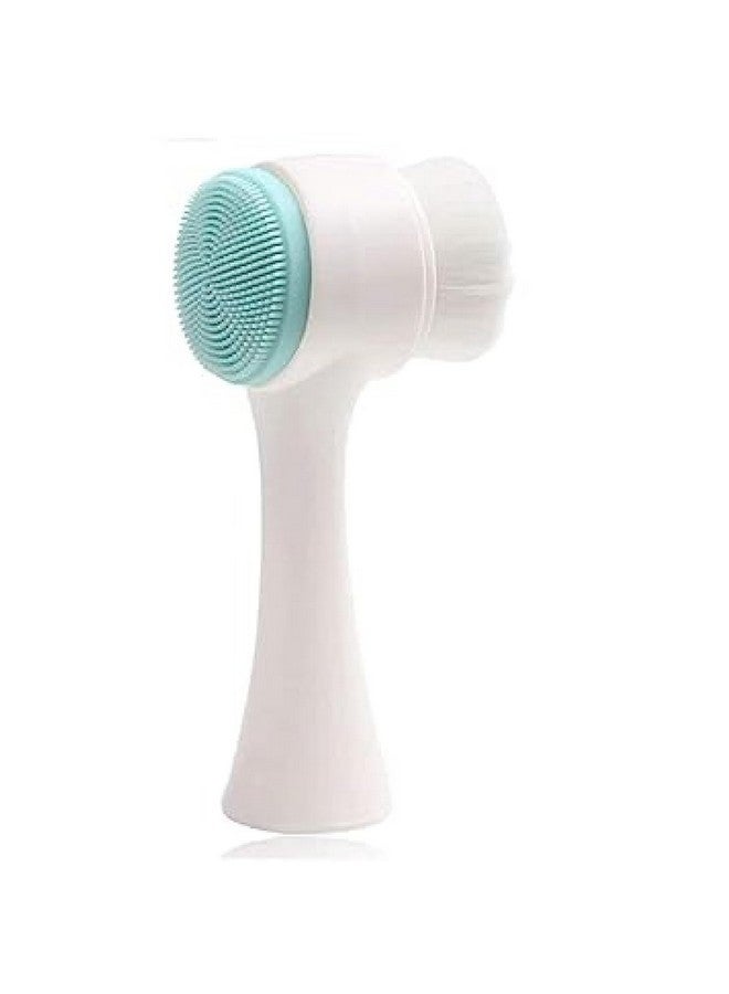 KRIVETY Manual Facial Cleansing Exfoliating Brush with Ultra Fine Soft Bristles Pore Deep Cleansing, Exfoliation, Makeup, Acne, Dead Skin, Silicone Double Side Face Scrub Brush for Massaging (BLUE) - Image 2