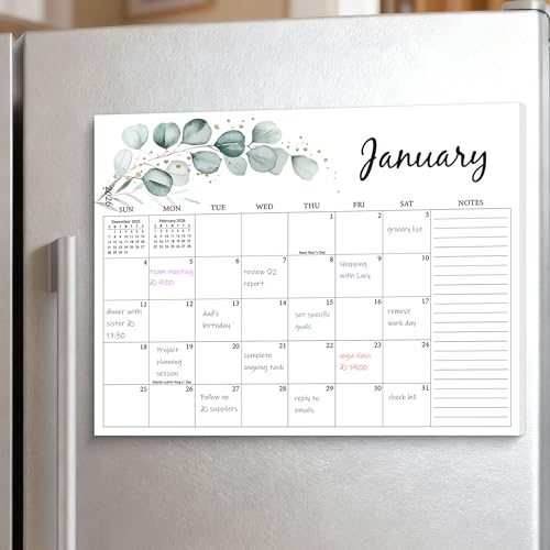 PIOOJK 2026 Magnetic Calendar for Refrigerator, 18 Months Aesthetic Fridge Calendar from January 2026 to June 2027, Magnetic Fridge Planner for Family & Kitchen Monthly Organization, 11.5"x9" - Image 1
