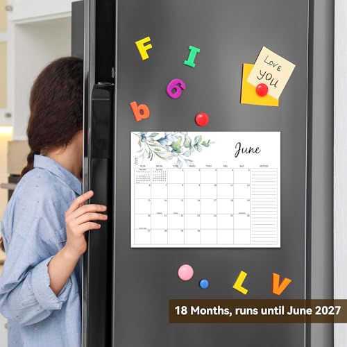 PIOOJK 2026 Magnetic Calendar for Refrigerator, 18 Months Aesthetic Fridge Calendar from January 2026 to June 2027, Magnetic Fridge Planner for Family & Kitchen Monthly Organization, 11.5"x9" - Image 5
