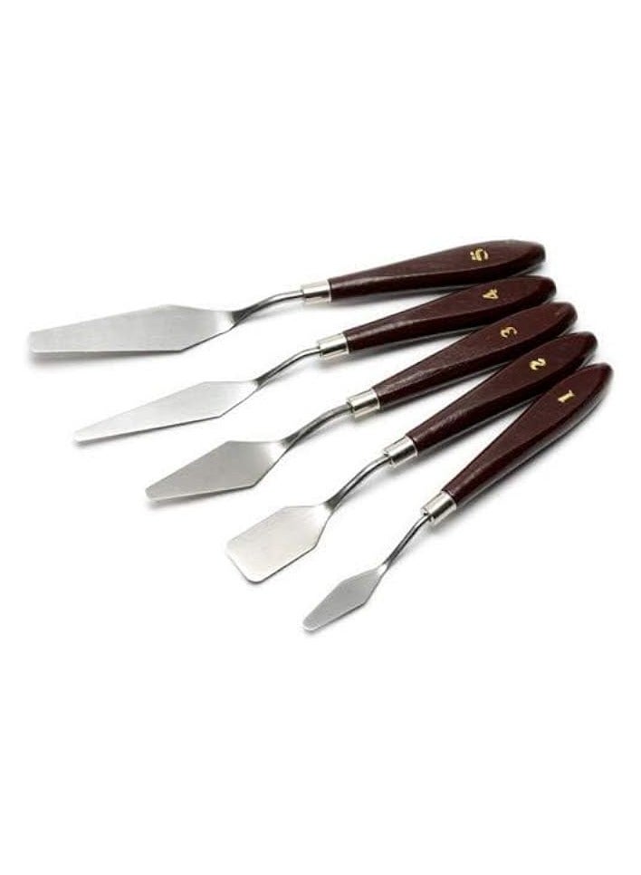 PROMASS Artist Painting Knives Set - 5 Pieces Painting Knives Stainless Steel Spatula Palette Knife Oil Painting Accessories Color Mixing Set for Oil, Canvas, Acrylic  - Image 3