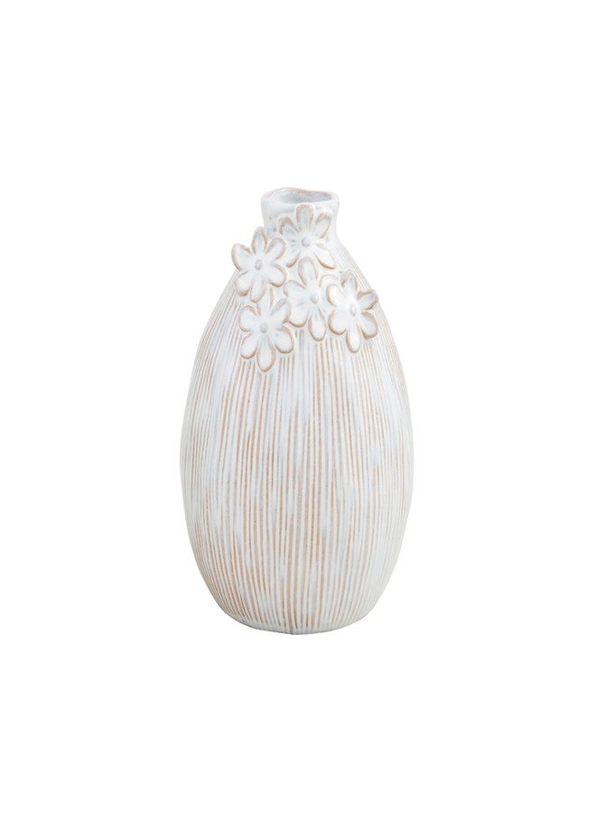 Mud Pie Small Flower Bloom Vase; Small 7 1/4" x 5 1/2" Dia