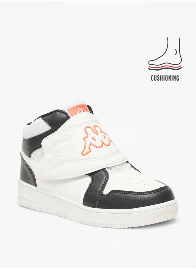 كابا Boys' Panelled High Top Sneakers with Hook and Loop Closure