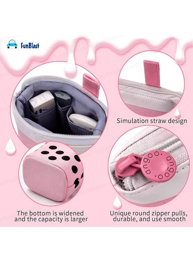 فنبلاست حافظة أقلام فان بلاست الدائمة، حقيبة أقلام أنيقة للبنات والأولاد - أدوات مكتبية كورية منبثقة من بوبا، صندوق منظم لمستحضرات التجميل، حقائب للأولاد والبنات والأطفال والنساء وطلاب المدارس (وردي) - Image 4